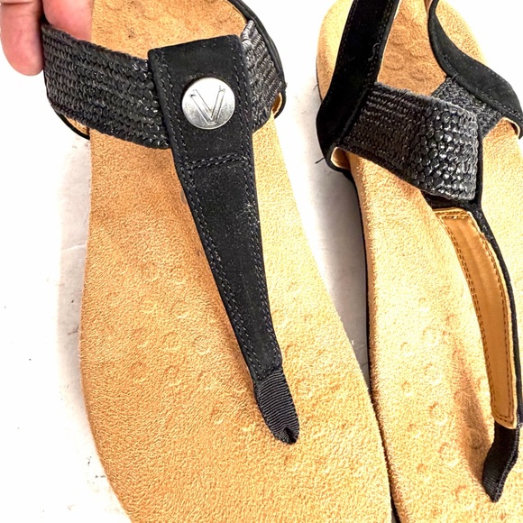Vionic Brea Black Suede Leather Toe Post Slingback Sandal Womens Size 10 - Picture 6 of 10